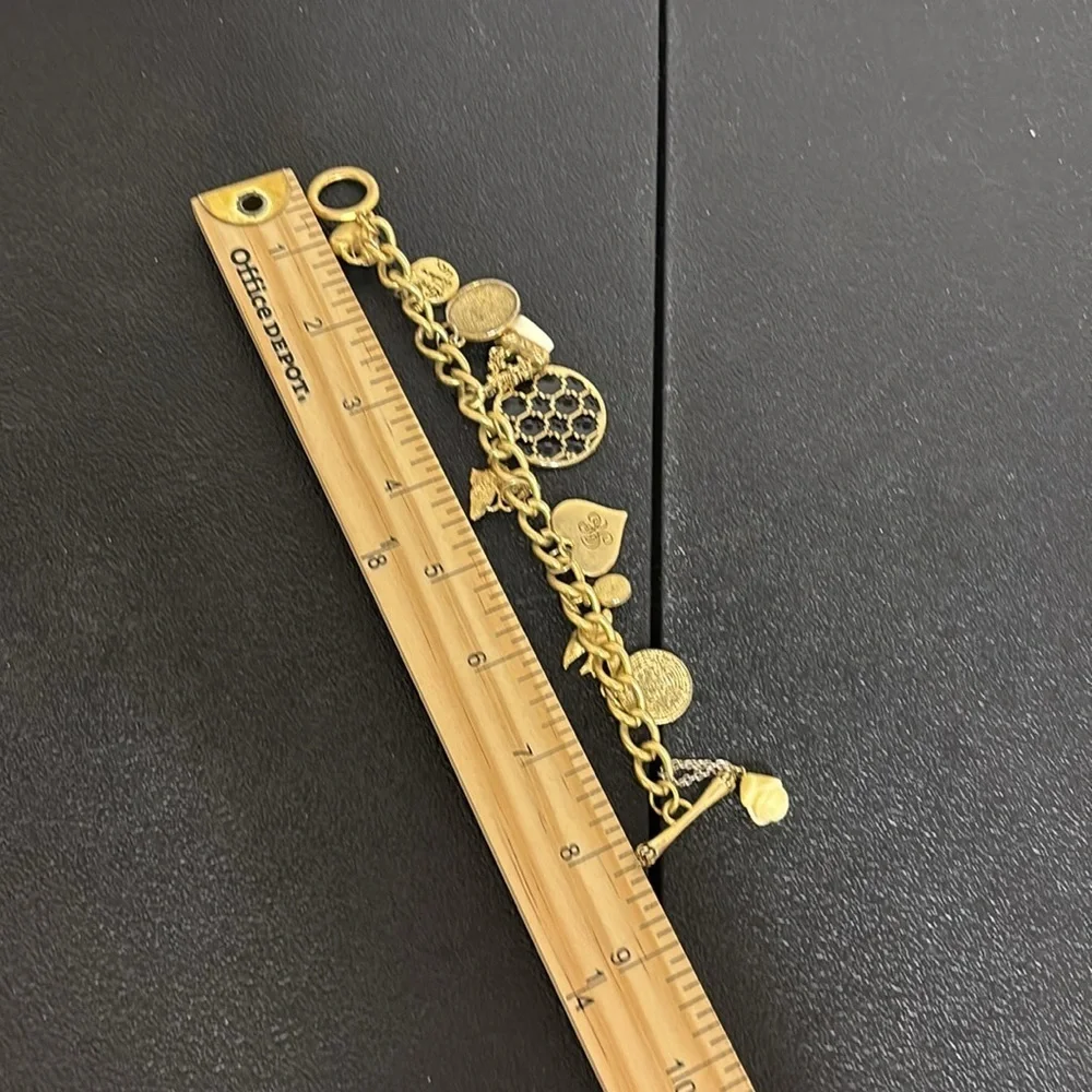 Juicy Couture J Heart Charm Bracelet &  Mixed Rare Charms Gold Tone​ - Picture 6 of 8